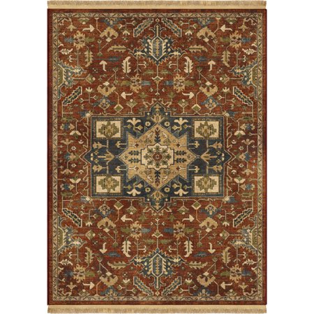 Adderley Memphis Area Rug 4807 Red Geometric Blocks