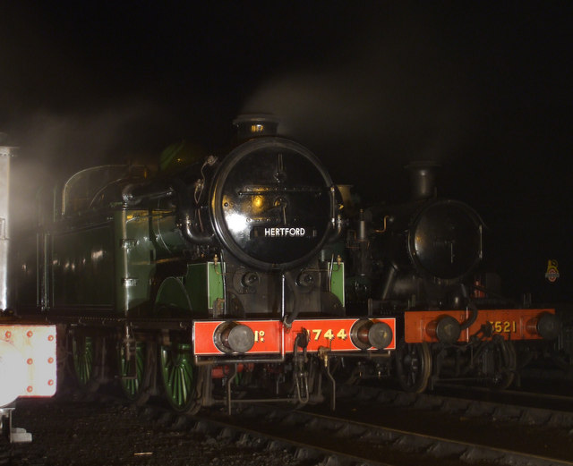 LAMINATED POSTER N2 1744 and GWR 5521 the Locomotives on a Night Shoot During the 2009 Steam Gala at Weybourne Shed. Poster Print 20 X 30