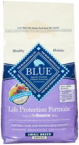 Blue Buffalo Dry Food for Small Breed Dogs, Natural Fish and Brown Rice Recipe, 6-Pound Bag