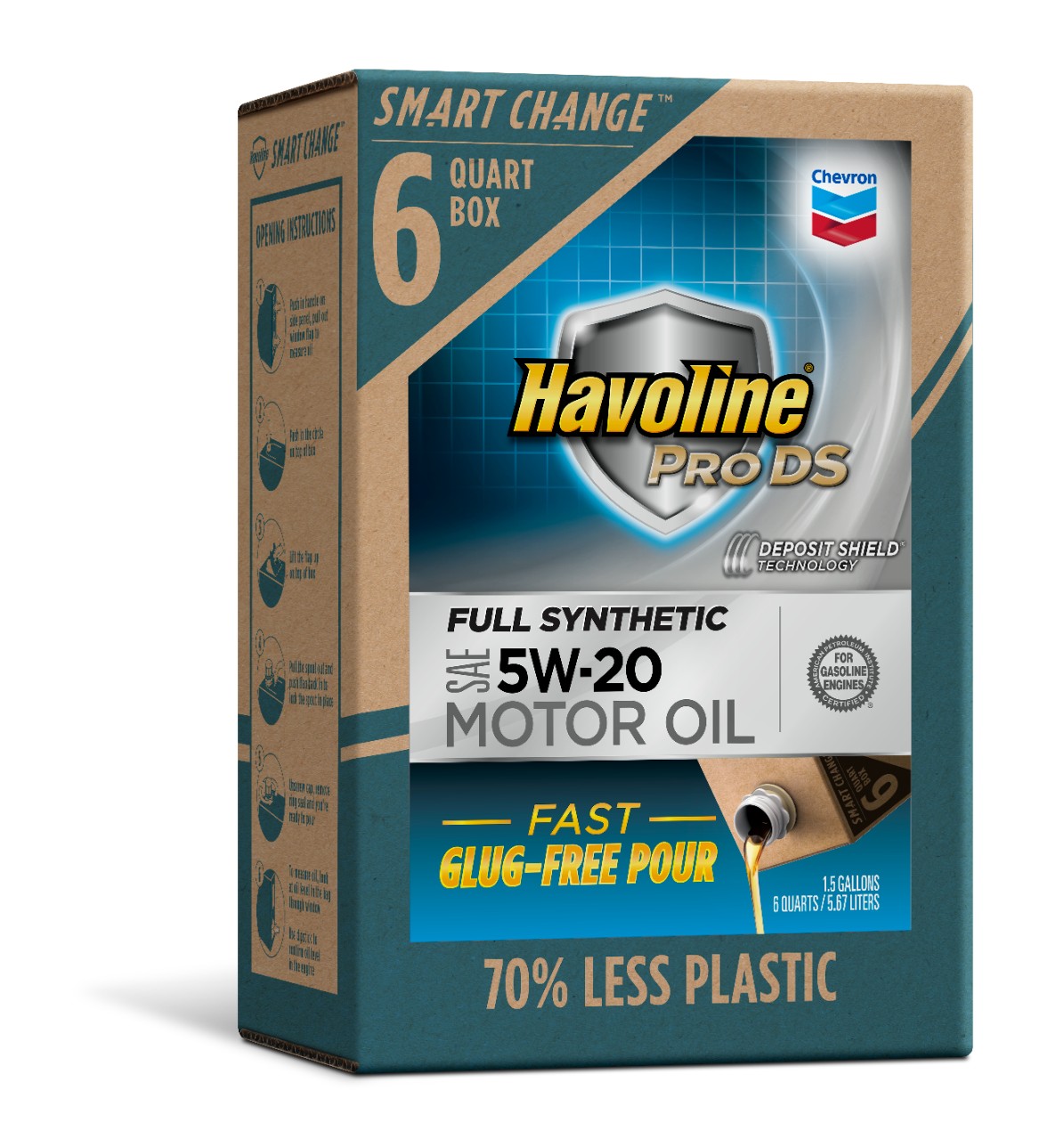 Chevron Havoline ProDS Full Synthetic Motor Oil 5W-20  6 Quart