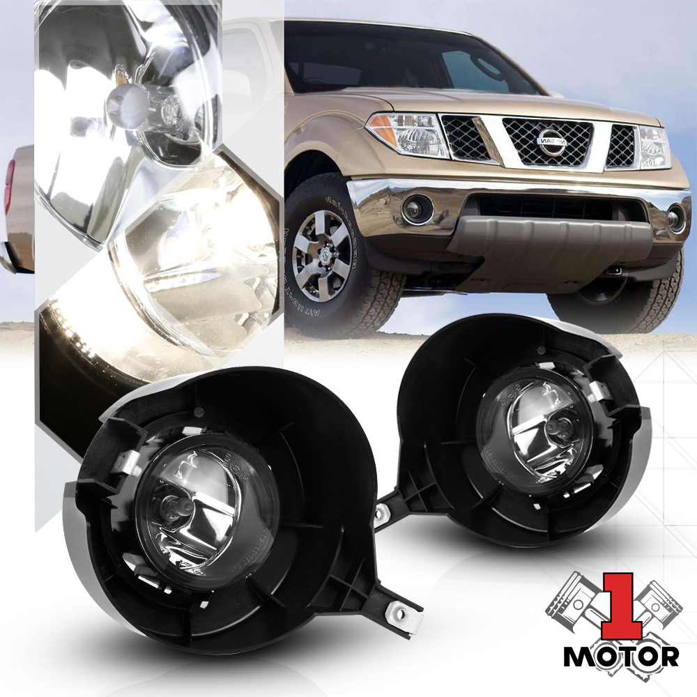 For 2005-2015 Nissan Frontier Front Driving Fog Light Bumper Lamps Chrome Housing Clear Lens 06 07 08 09 10 11 12 13 14