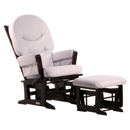 Dutailier Espresso/ Light Grey Multiposition Reclining Modern Glider and Ottoman Set