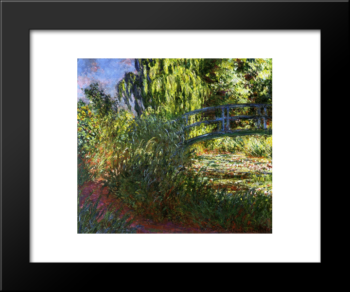 The Japanese Bridge (the Water-Lily Pond and Path by the Water) 20x24 Framed Art Print by Monet  Claude