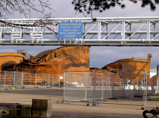 Buncefield Oil Storage Depot, 4 Km from Hemel Hempstead, Hertfordshire, Great Britain. Rusting Oil T Poster Print 20 X 30