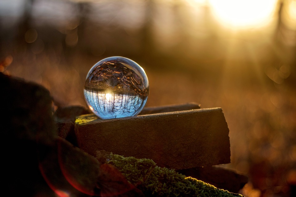 Peel-n-Stick Poster of Abendstimmung Golden Hour Sunset Glass Ball Poster 24x16 Adhesive Sticker Poster Print