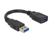 Delock 82776 USB 3.0 Cable USB-a Plug to Socket Black 0.15 M