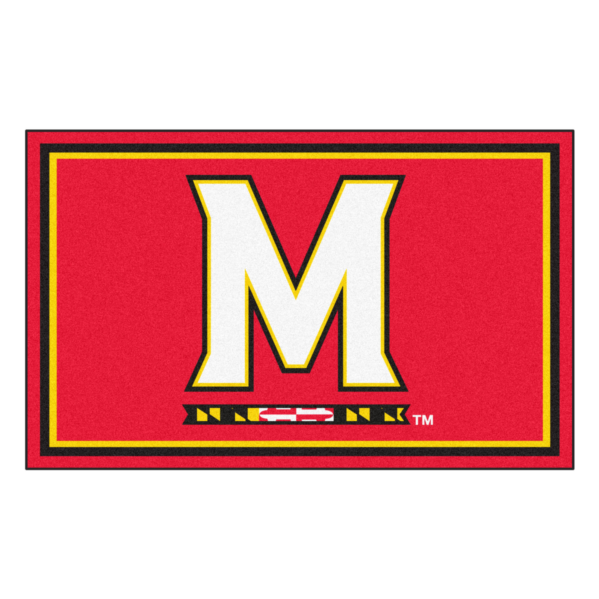 6990 Fanmats College NCAA University of Maryland 44 Inch X 71 Inch Non-skid Nylon Carpet Face Chromojet Printed 4x6 Plush Rug