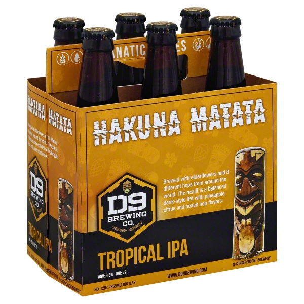 Hakuna Matata Tropical IPA,  6 Pack, 12 Fl Oz