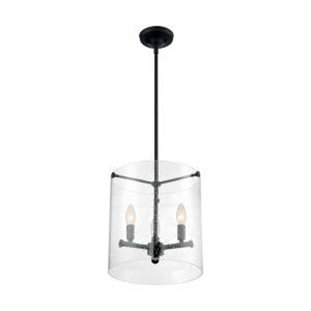 60/7287-Nuvo Lighting-Bransel-3 Light Pendant in Transitional Style-11.75 Inches Wide by 12.88 Inches High-Matte Black Finish