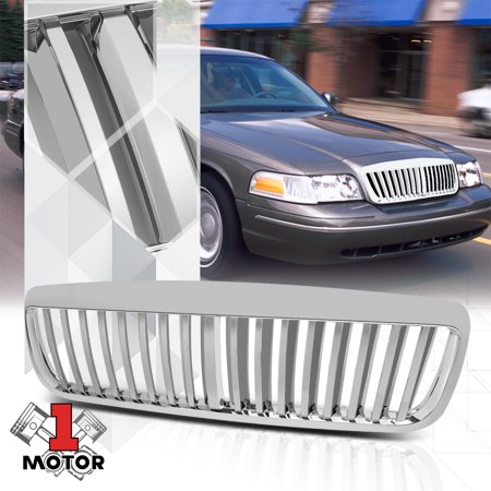 Glossy Chrome ABS Vertical Bar Billet Grille/Grill for 98-11 Ford Crown Victoria 99 00 01 02 03 04 05 06 07 08 09 10