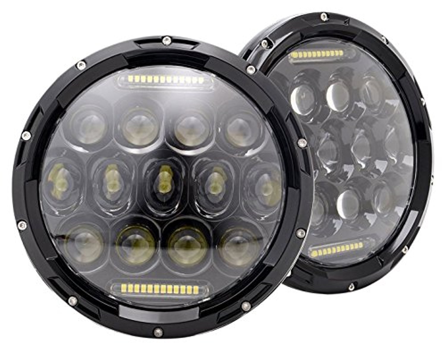 Volkswagen Beetle 1967-1679 7 Inch Round Cree LED Headlights White 75W 9000 Lumens Hi/Lo Beam with DRL