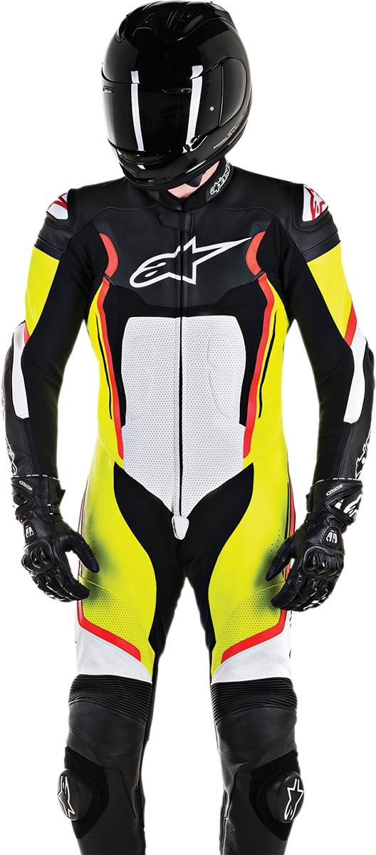 Alpinestars Motegi V2 1 Piece Leather Suit Black/White/Yellow/Red 48  3151017-1253-48