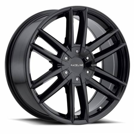 Raceline 158B-IMPULSE 20  Cast Aluminum Wheel  IMPULSE BLACK 20X8.5 6X120/6X139.7 +15mm Fits Select: 2015-2018 CHEVROLET SILVERADO K1500 LT  2014 CHEV