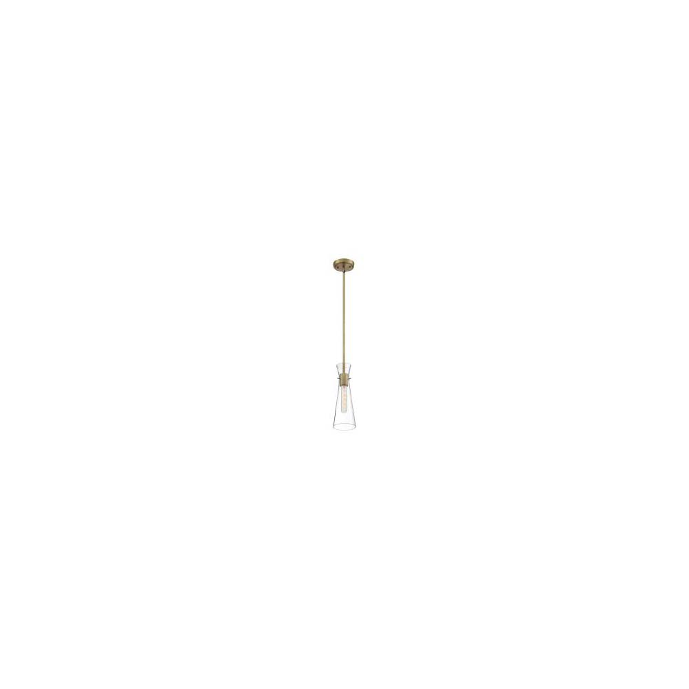 60/6858-Nuvo Lighting-Bahari-1 Light Mini Pendant in Traditional Style-4 Inches Wide by 14 Inches High-Vintage Brass Finish