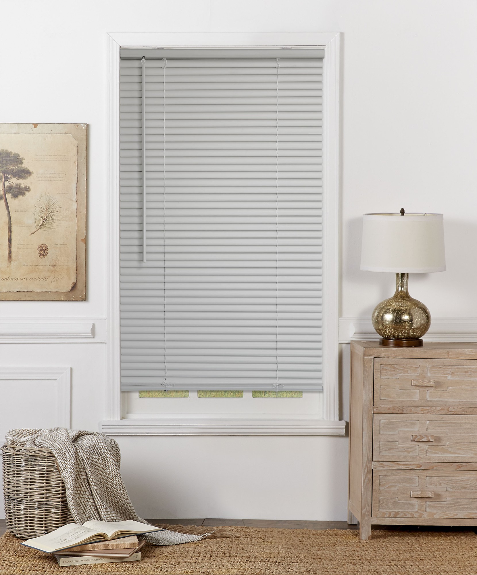 mainstays 1 in. cordless  room darkening vinyl blind  gray  71 w x 64 l