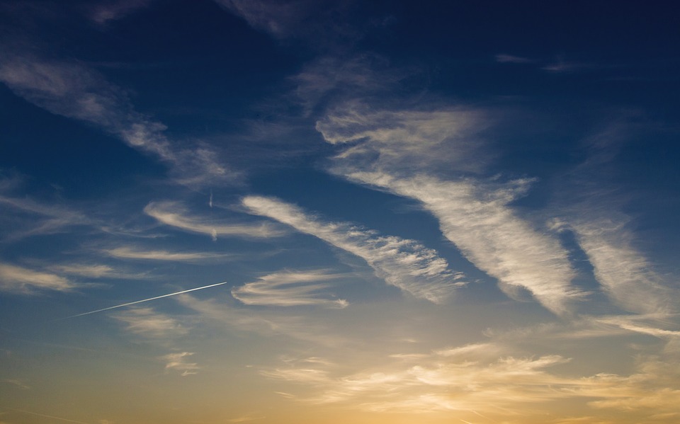Peel-n-Stick Poster of the Golden Hour Orange Dark Blue Clouds Sunset Poster 24x16 Adhesive Sticker Poster Print