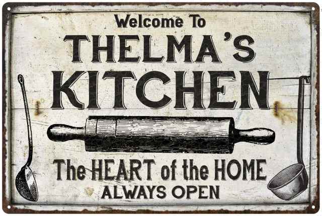 THELMA S Kitchen Farmhouse Sign 16 X 24 Matte Finish Metal 116240033125