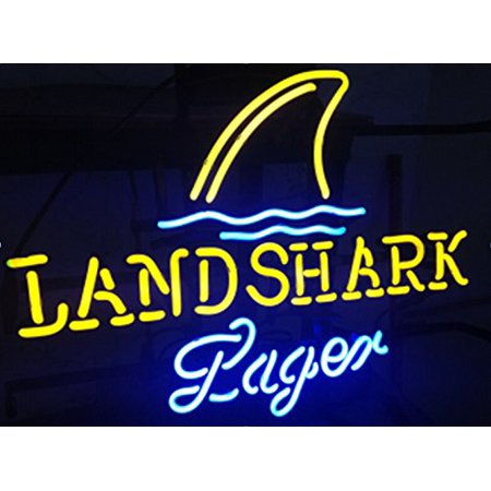 Desung Brand New LandShark Lager Neon Sign Handcrafted Real Glass Beer Bar Pub Man Cave Sports Neon Light 17 X 13  117LSLY