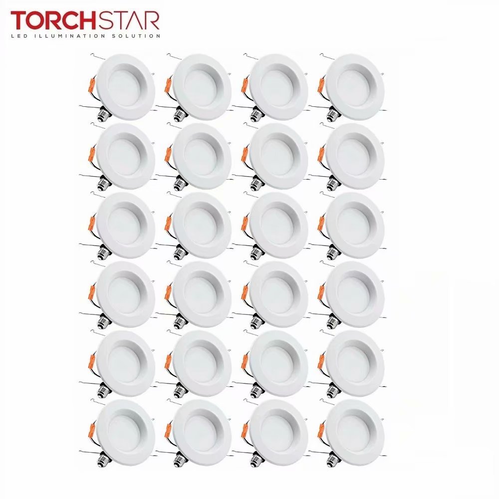 TORCHSTAR 24 Pack 6 Inch 15W Dimmable Recessed LED Downlight with Smooth Trim, LED Retrofit Lighting, 2700K Soft White