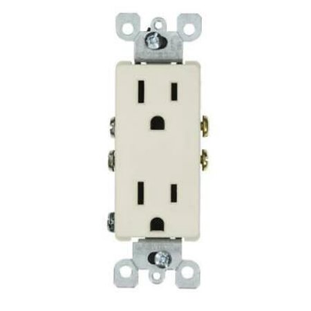 5325-T 10 Pack 15 Amp, 125 Volt, Decora Duplex Receptacle, Residential Grade