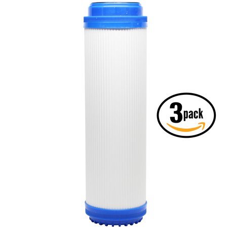 3-Pack Replacement for MaxWater 101038 Granular Activated Carbon Filter - Universal 10-inch Cartridge for MaxWater 9 Stage Alkaline Reverse Osmosis Sy