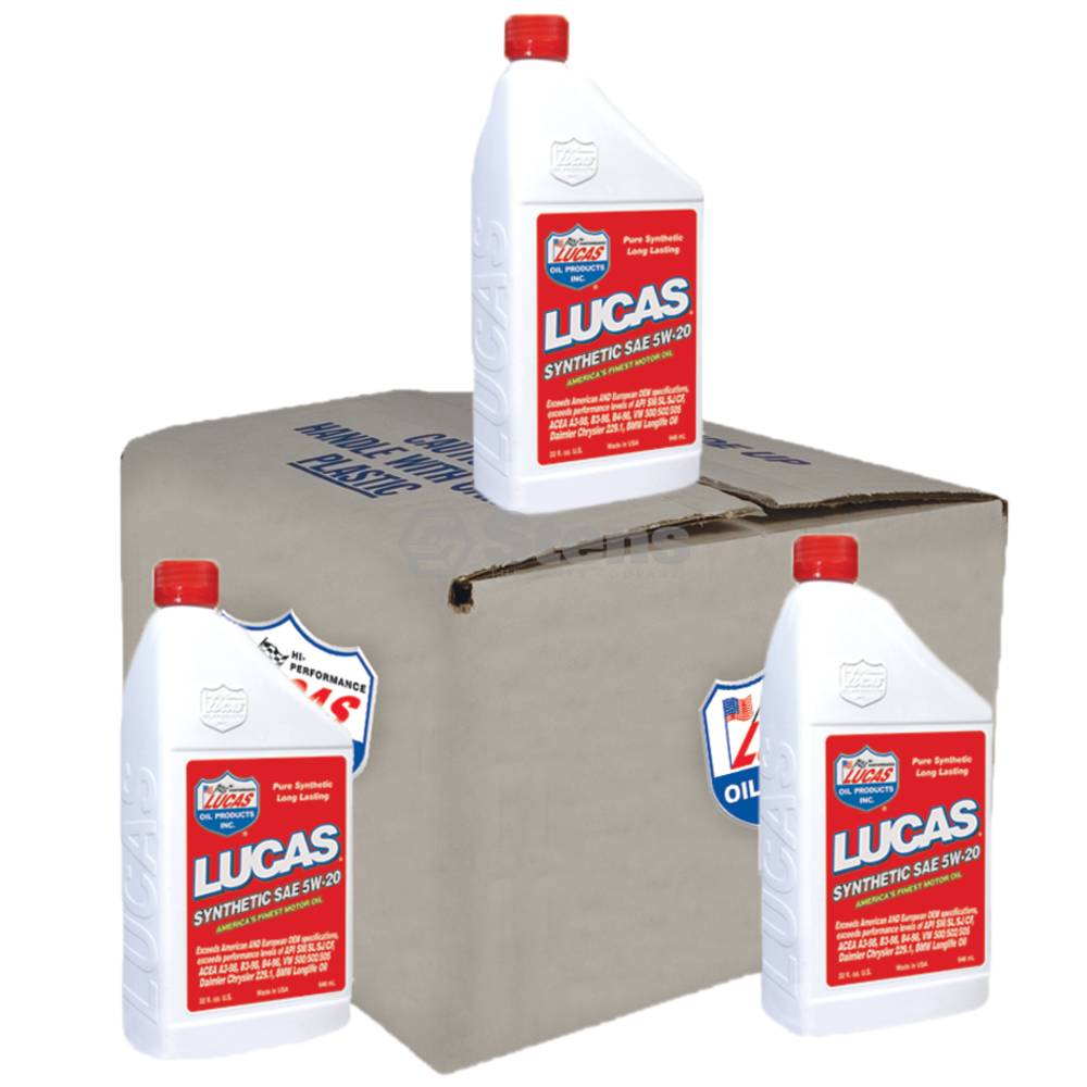 New Stens 051-513 Synthetic Motor Oil Fits SAE 5W-20 6 Btls/1 Qt Lucas