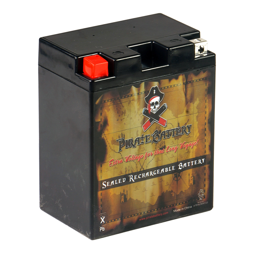 Pirate Battery YTX14AH-BS (14AH-BS 12 Volt 12 Ah  210 CCA) Atv Battery for Polaris Magnum  Trail Boss 330cc 03- 09