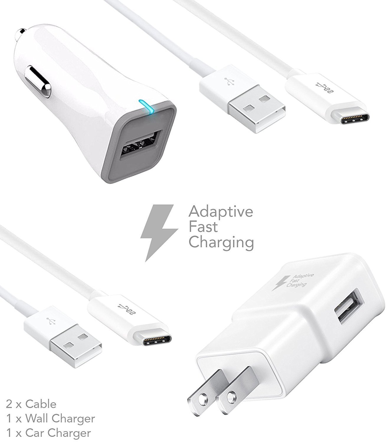 BlackBerry Curve 3G 9300 Charger Fast Micro USB 2.0 Cable Kit by Ixir - (Fast Wall Charger + Fast Car Charger + 2 Cable) by Ixir