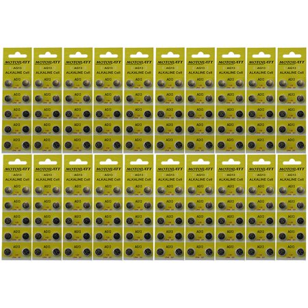 200 MotoBatt LR44 AG13 A76 357 357A 303 SP76 L1154 SR44W 157 4276 PX76A RW82 EPX76 G13 Alkaline Battery