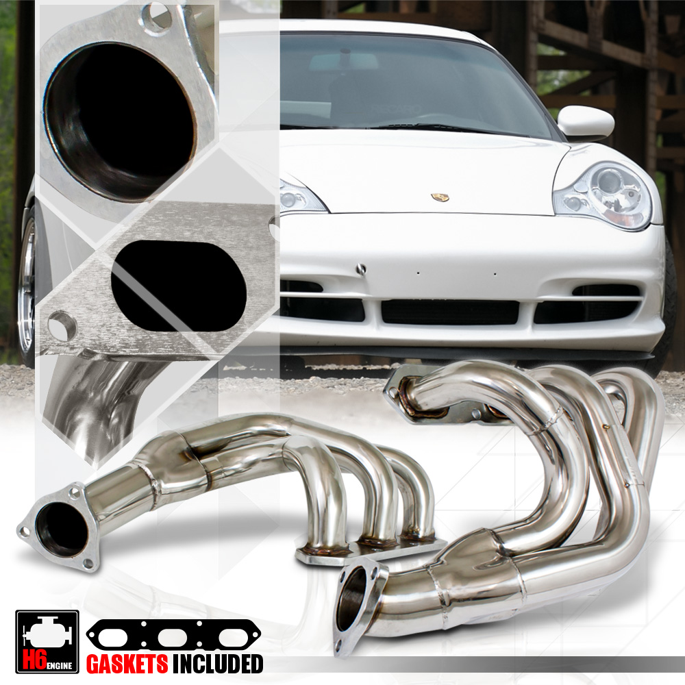 Stainless Steel Exhaust Header Manifold for 99-08 PORSCHE 911 996 997 3.6/3.8 H6 00 01 02 03 04 05 06 07
