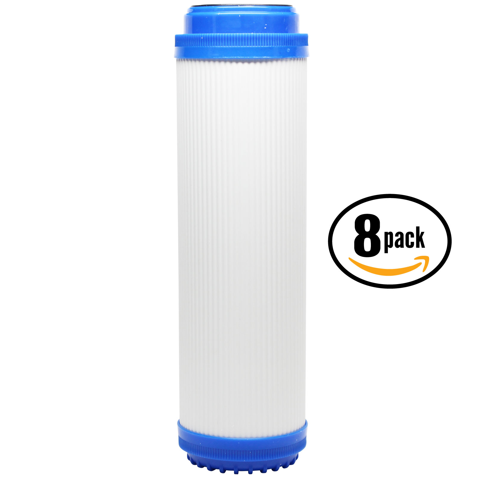 8-Pack Replacement MaxWater 101038 Granular Activated Carbon Filter - Universal 10-inch Cartridge for MaxWater 9 Stage Alkaline Reverse Osmosis System
