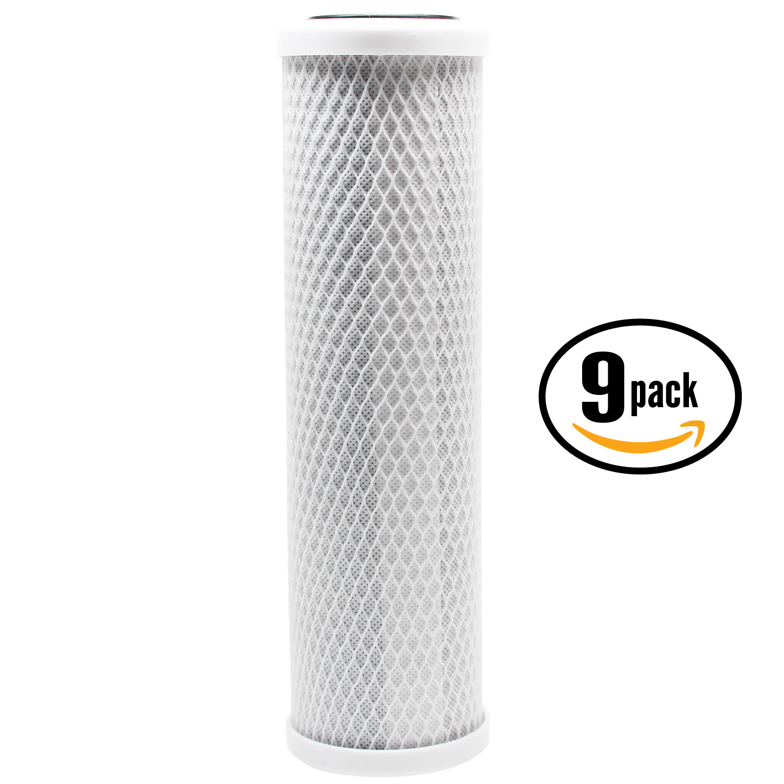 9-Pack Replacement for PurePro EC106P-Alkaline Activated Carbon Block Filter - Universal 10 Inch Filter for PurePro Alkaline RO System - Denali Pure B