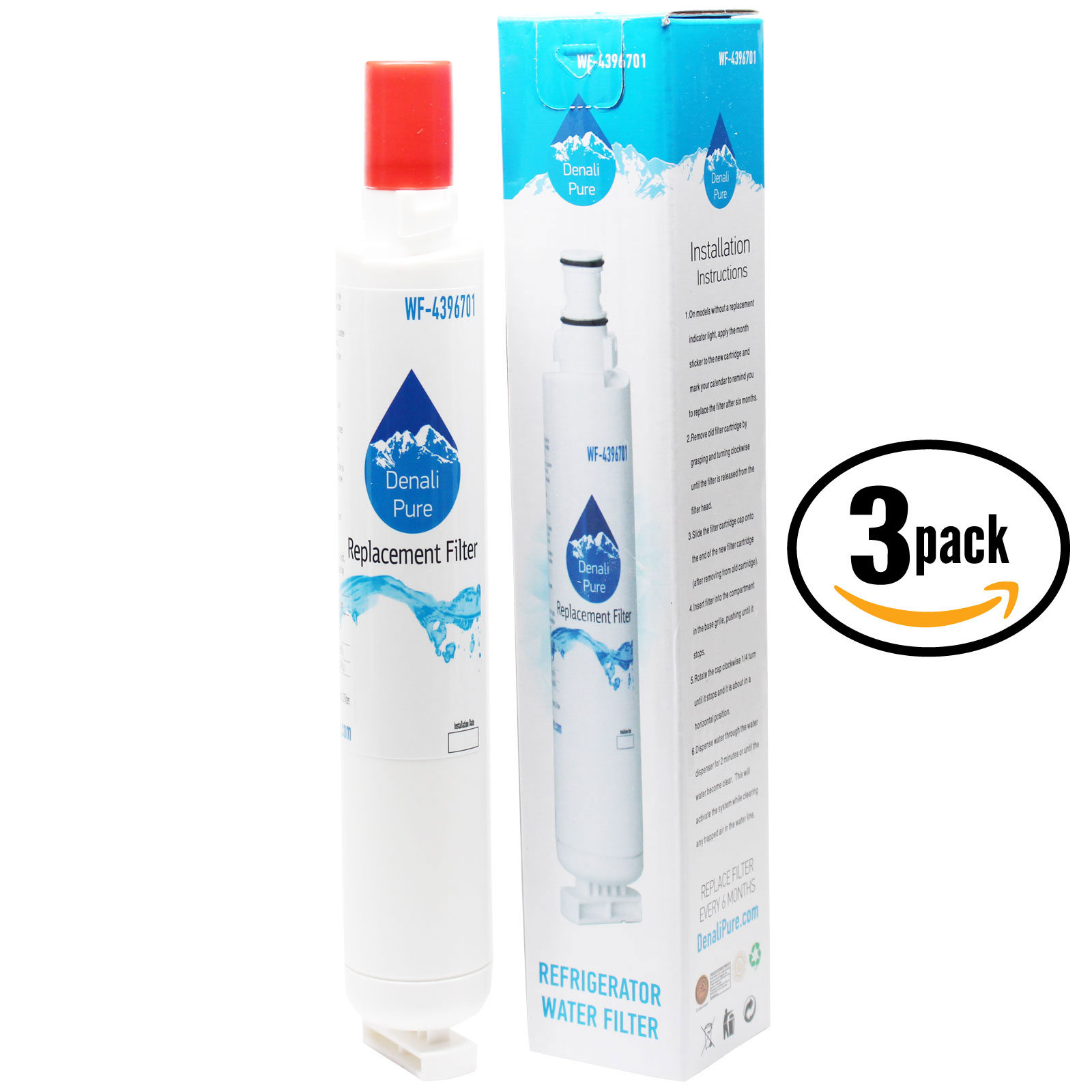 3-Pack Replacement for Whirlpool RWF-1021 Refrigerator Water Filter - Compatible with Whirlpool RWF-1021 Fridge Water Filter Cartridge