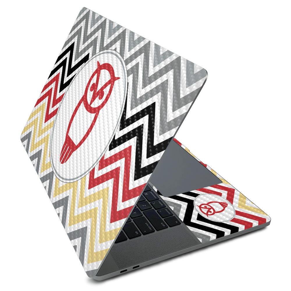 CF-APMAPRO216-CO999991 Carbon Fiber Skin for Apple MacBook Pro 16 in. 2020 - Chi Omega Trendy Chevron