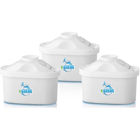 EHM SureFlow 3 Pack Alkaline Mineral Water Filters Replacement Cartridge EHM SureFlow Filter- Alkaline Water Pitcher Filter Replacement (Fits EHM 3.5L