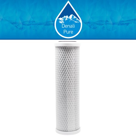 Replacement for MaxWater 101089 Activated Carbon Block Filter - Universal 10 Inch Filter for MaxWater 10 Stage Alkaline Reverse Osmosis System - Denal