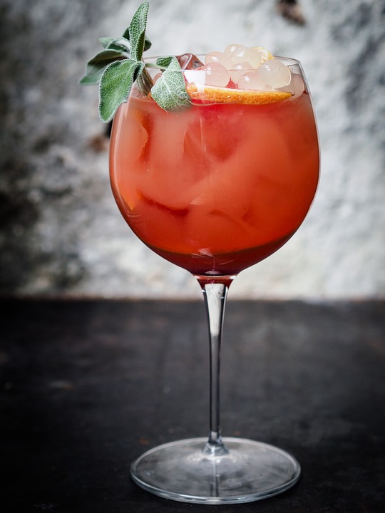Peel-n-Stick Poster of Drinks Leaves Red Presentation Glass Ice Juice Poster 24x16 Adhesive Sticker Poster Print