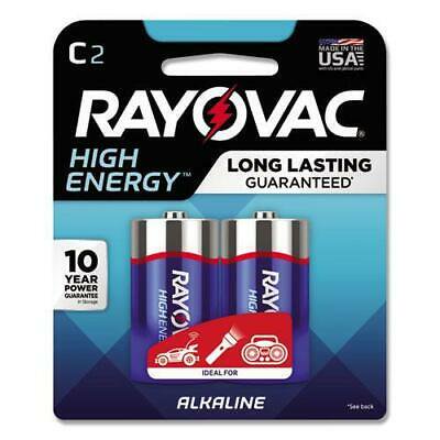 High Energy Premium Alkaline Battery, C, 2/Pack