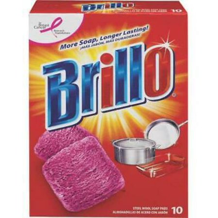 4PK Armaly 23310 Brillo 10 Piece Steel Wool Soap Pad