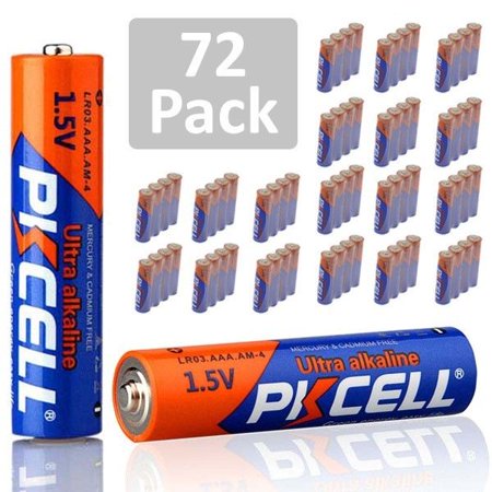 72x AAA Alkaline Batteries 1.5V LR03 Single Use Battery for Toys Remote PKCELL
