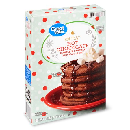 Great Value Holiday Hot Chocolate Complete Pancake and Waffle Mix, 16 Oz