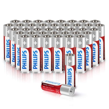 Philips AA Batteries  40-Pack 1.5V 2500mAh High Performance Non-Rechargeable AA Alkaline Battery