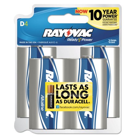 2PK High Energy Premium Alkaline Battery D, 4/Pack