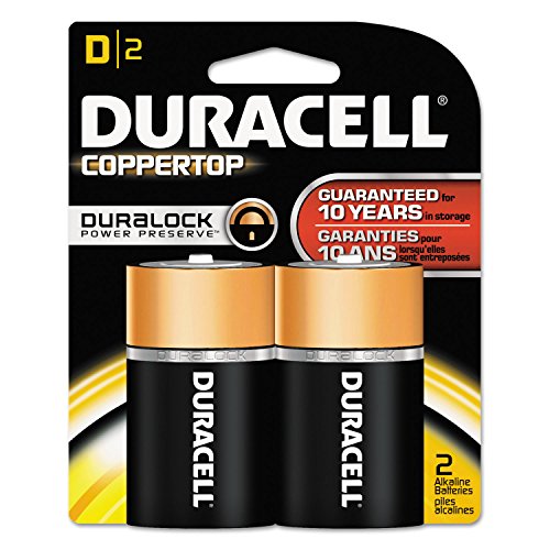 5 Pack - Duracell Coppertop D Alkaline Batteries 2 Each