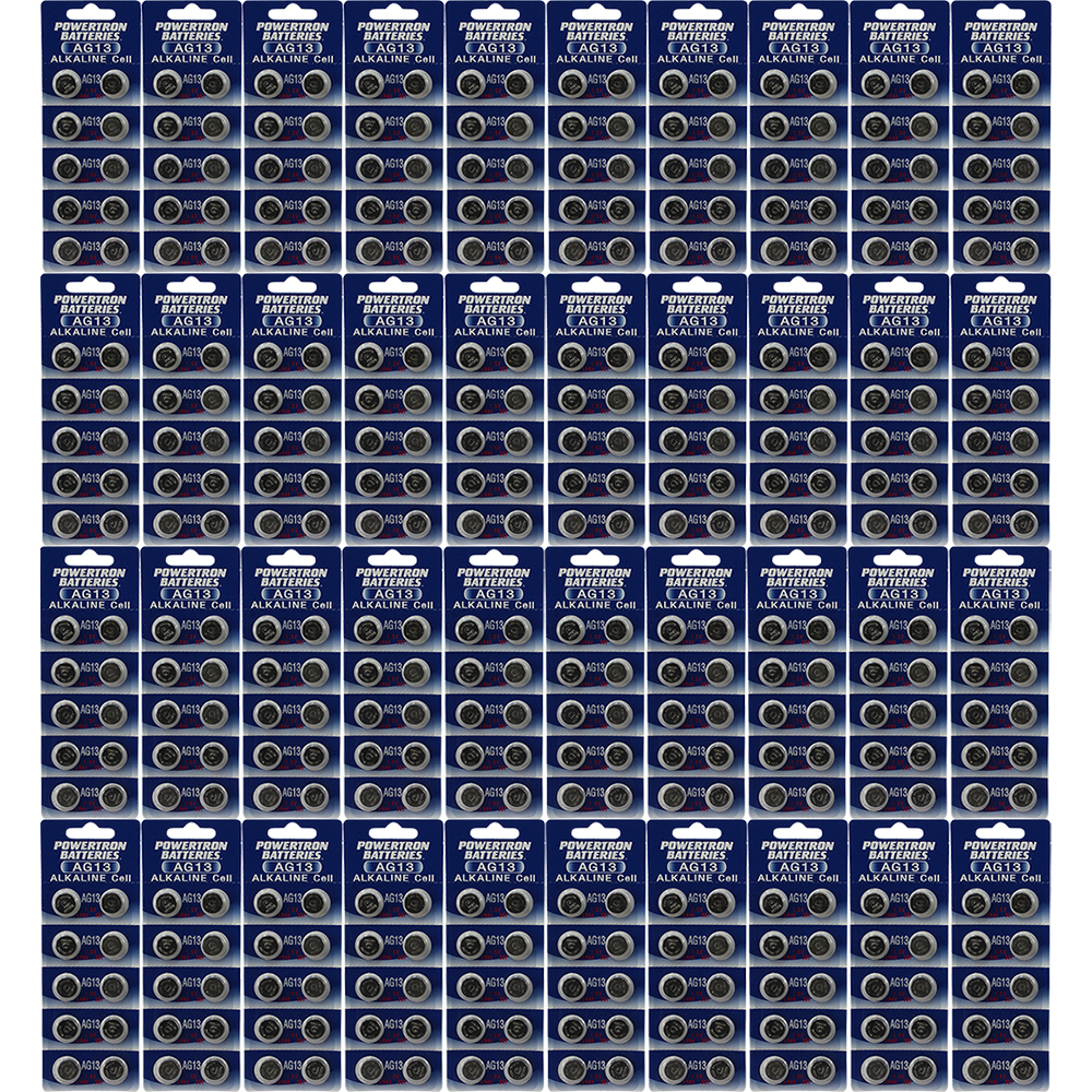 Powertron AG13 LR44 L1154 357 A76 1.5 V Alkaline Button Cell Battery 40 Packs of 10 (400) Batteries
