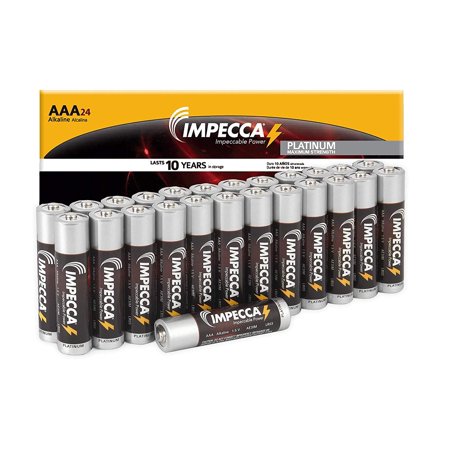 IMPECCA All Purpose Alkaline AAA Batteries- Platinum Series High Performance Long Lasting Shelf Life Leak Resistant (24 Pack)