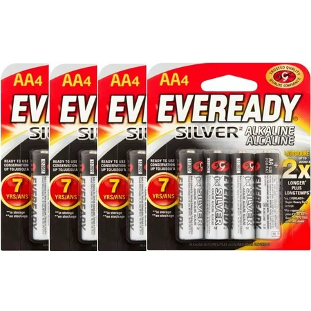 Eveready Silver Alkaline AA Batteries  4 Pack of Double a Batteries