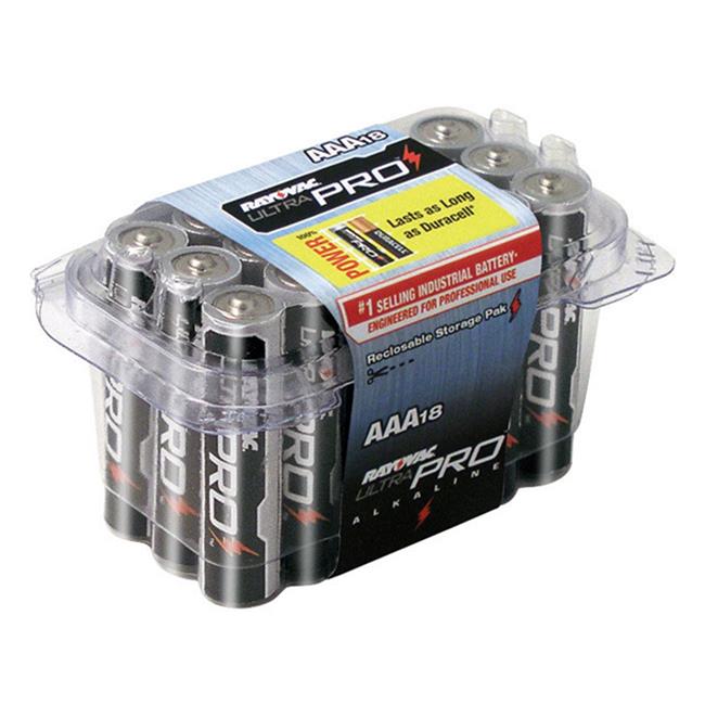 Rayovac 620-ALAAA-18PPJ 0.4 Oz Ultra Pro AAA 1.5V Alkaline Batteries - Pack of 18, Reclosable