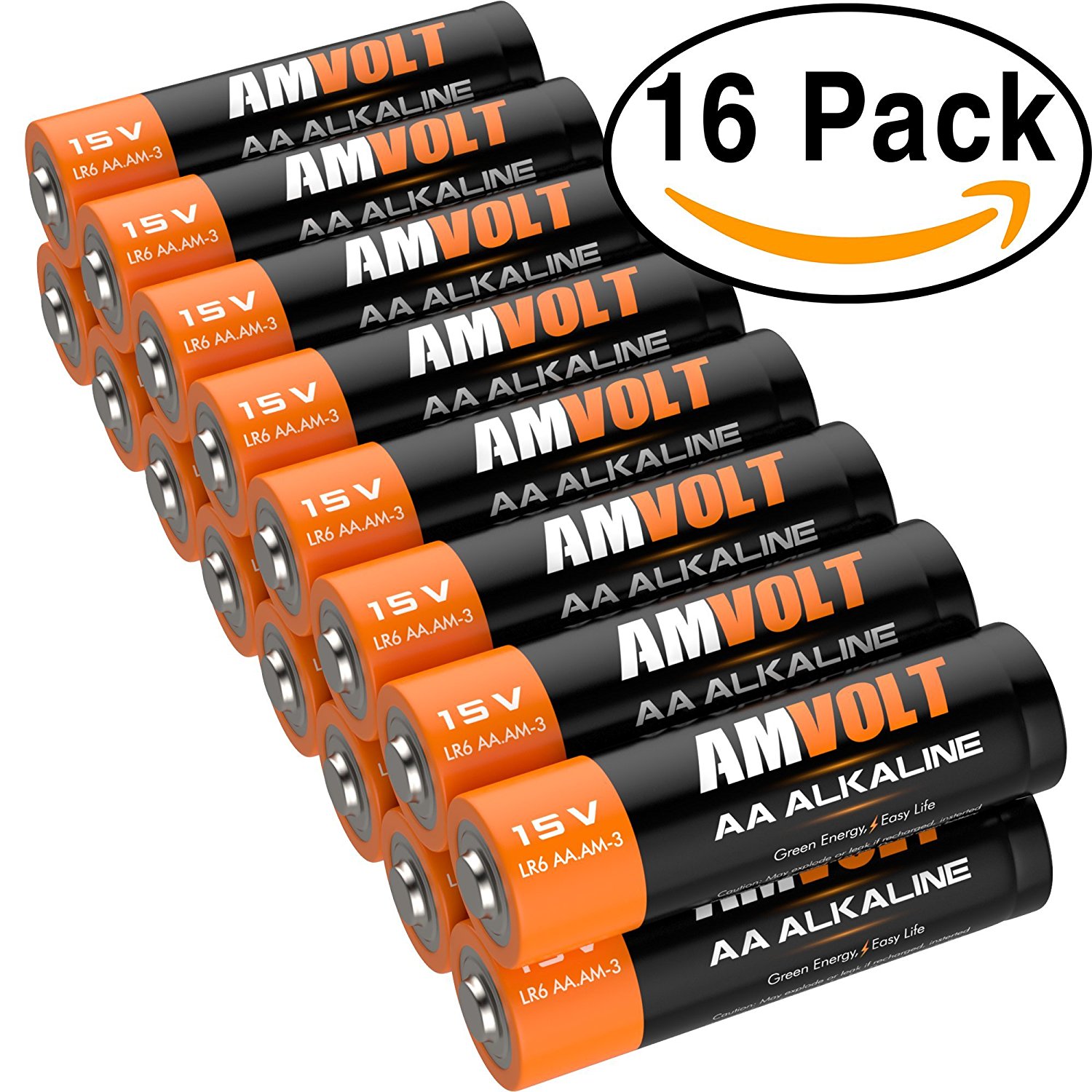16 Pack AA Batteries [Ultra Power] Premium LR6 Alkaline Battery 1.5 Volt Non Rechargeable Batteries for Clocks Remotes Toys & Electronic Devices - 202