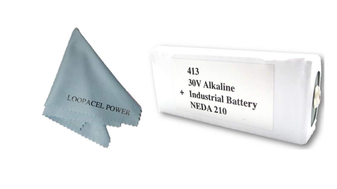 Loopacell 413 30V Alkaline Industrial Battery Neda 210 with Loopacell Cloth